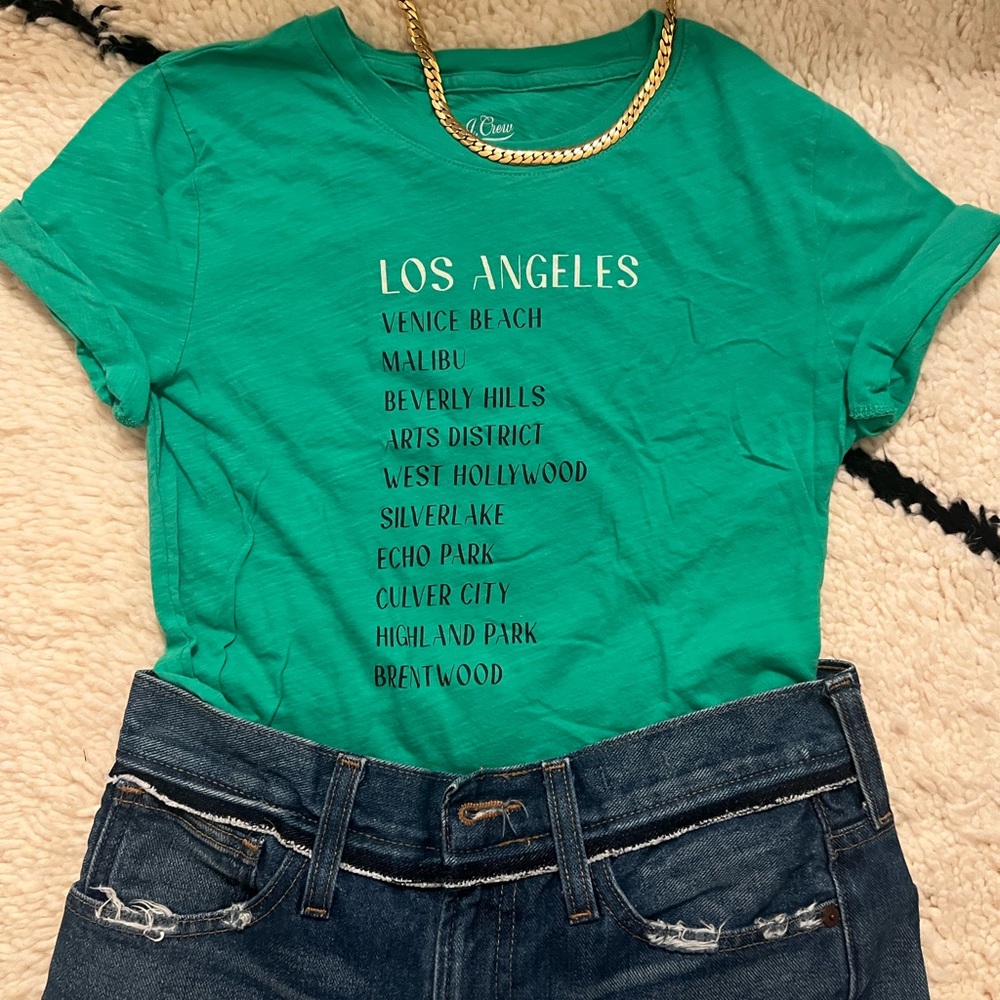New without tags j crew vintage soft green graphic T xxs